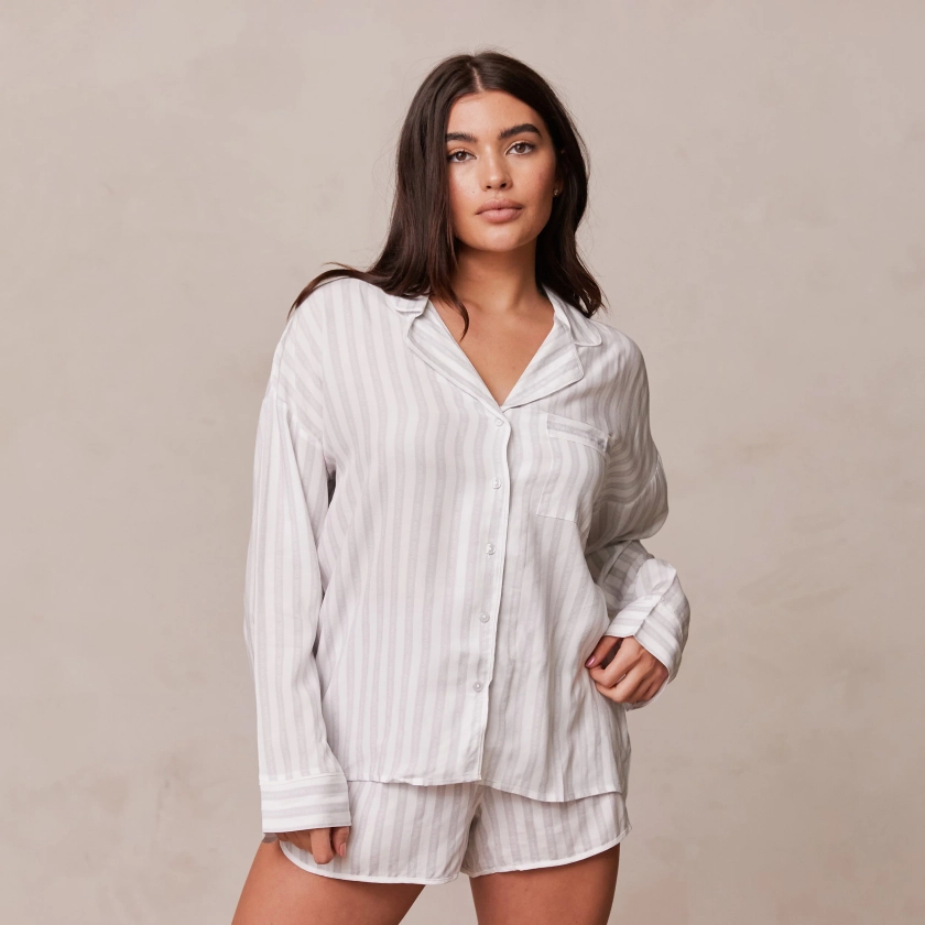 Pinstripe Pajama Shirt - Frost