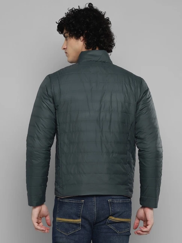 Allen cooper Beige & Green Regular Fit Reversible Jacket