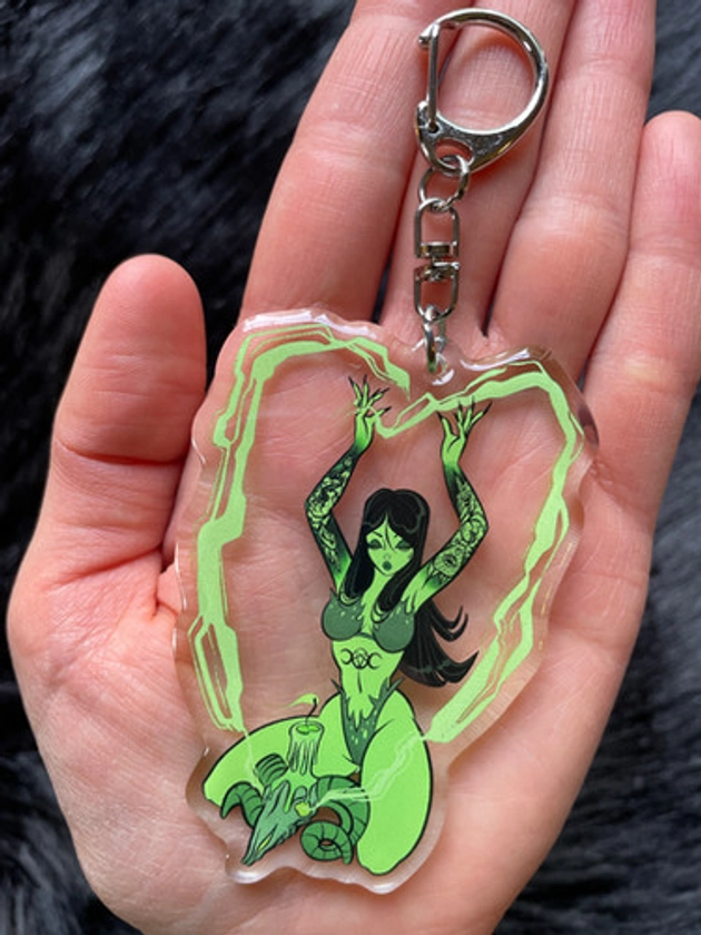 Green Witch Keychain | Bloodknotcollective