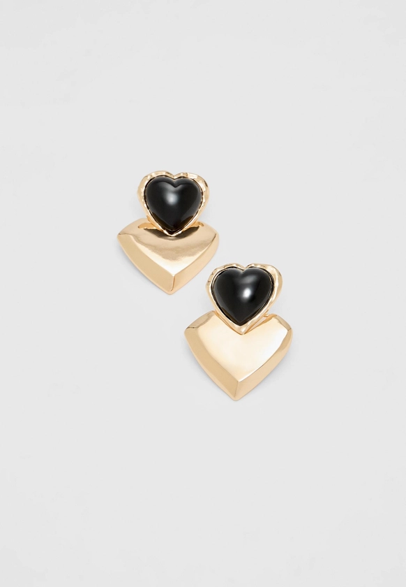 Boucles d’oreilles cœurs contrastants - Bijoux femme | Stradivarius France