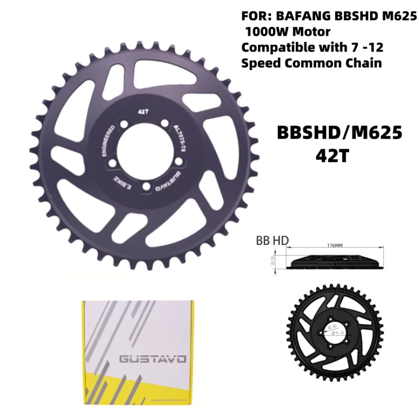 GUSTAVO Mid Drive Motor Chainwheel chainring For BAFANG BBSHD M625 1000W Motor  42T 44T 46T 48T - AliExpress