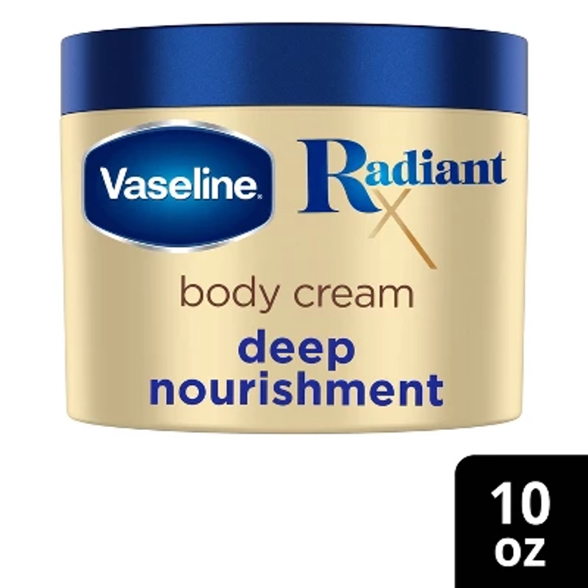 Vaseline Radiant X Deep Nourishment Body Cream with Niacinamide and Peptides 10 oz