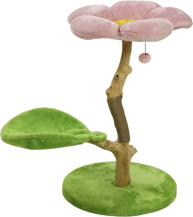 Amazon.com : KBSPETS Modern Floral Cat Tree, Wooden Cat Tower, Size XL, Cherry Blossom : Pet Supplies