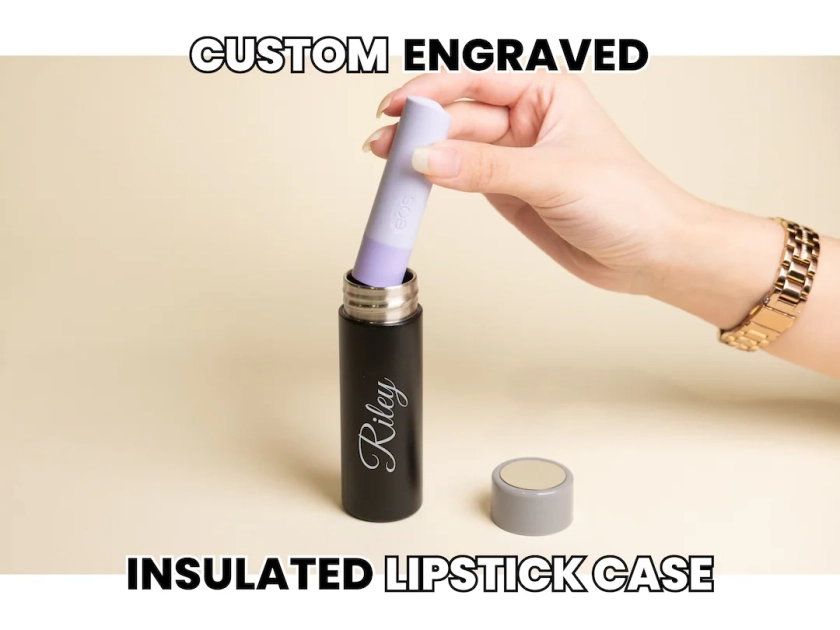 Insulated Chapstick Case - Custom Name Engraving - Protect your lipstick case from melting | M1