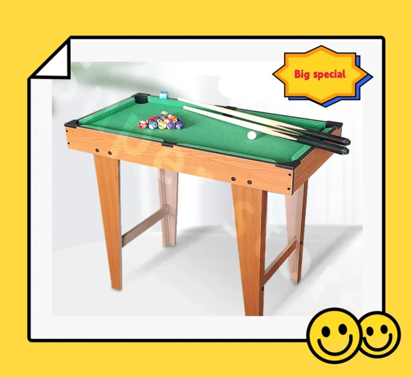 【Fast delivery】COD 27x14 inches Mini billiard Table for Kids wooden with tall feet pool table set taco billiards Children's Pool table home 69 snooker mini pool table