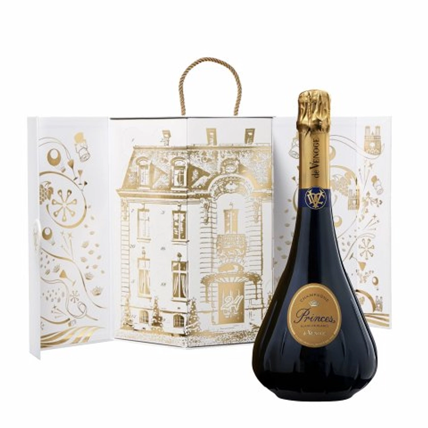 Champagne De Venoge - Coffret Calendrier de l'Avent Blanc de Blancs - Bouteille 75CL - Coffret