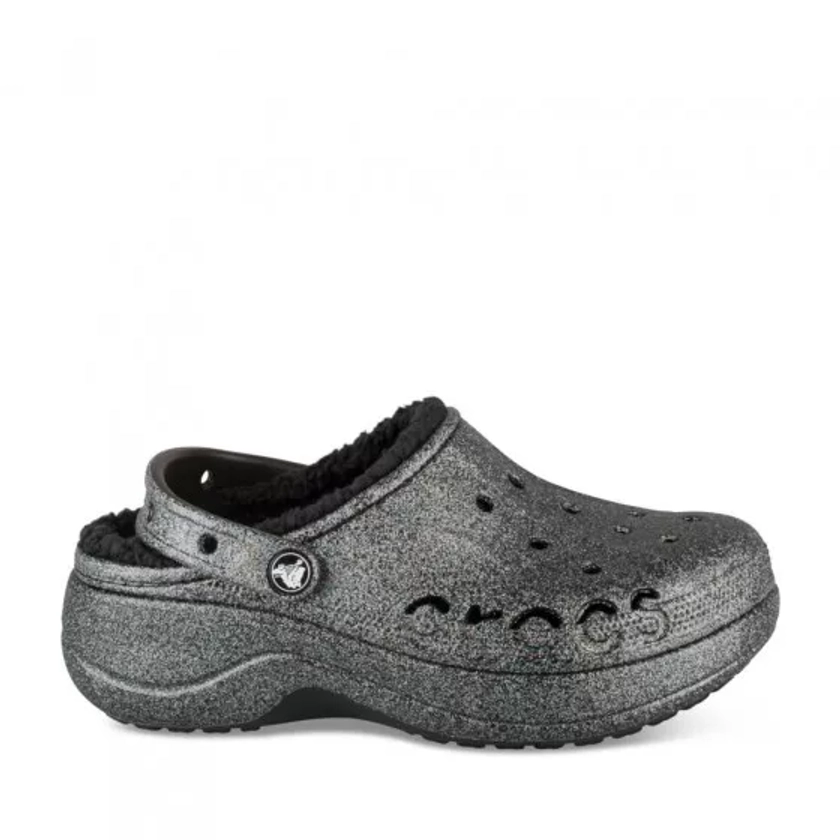 Mules NOIR CROCS Baya Platform Lined Glit.