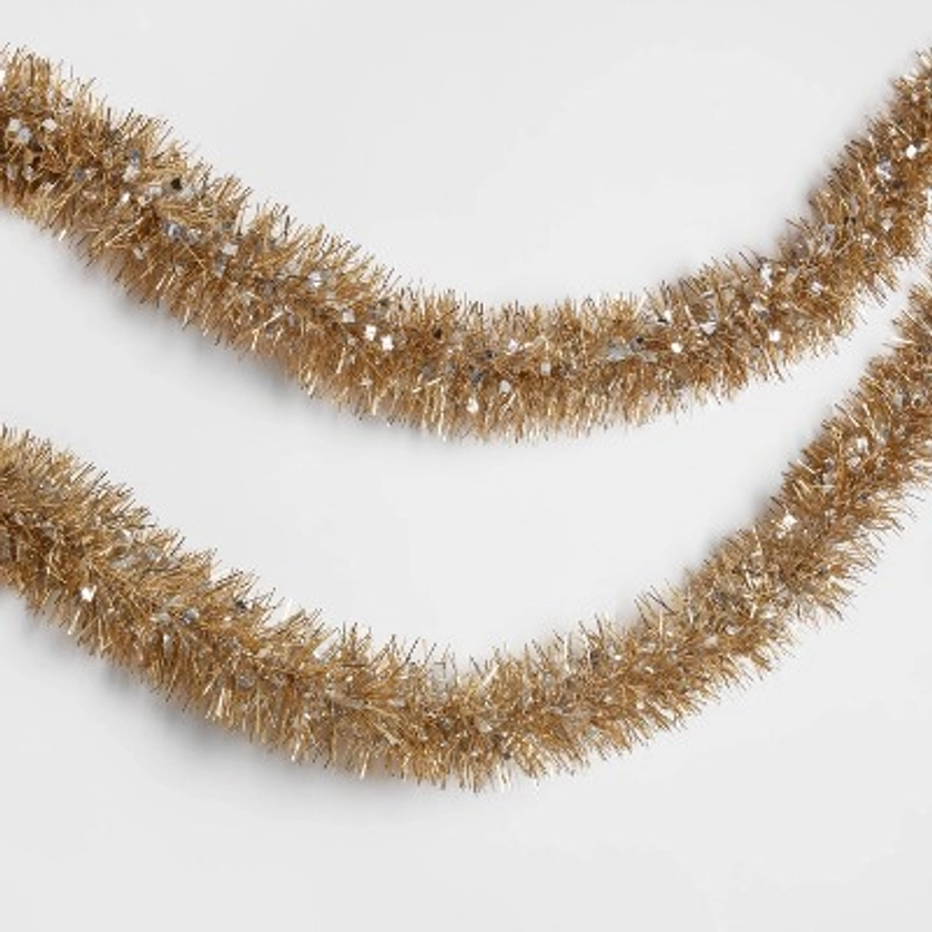 10' Tinsel Christmas Garland Gold/Silver - Wondershop™