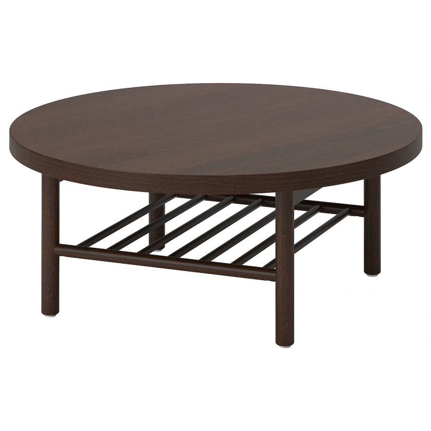 LISTERBY Coffee table, dark brown beech veneer, 90 cm - IKEA