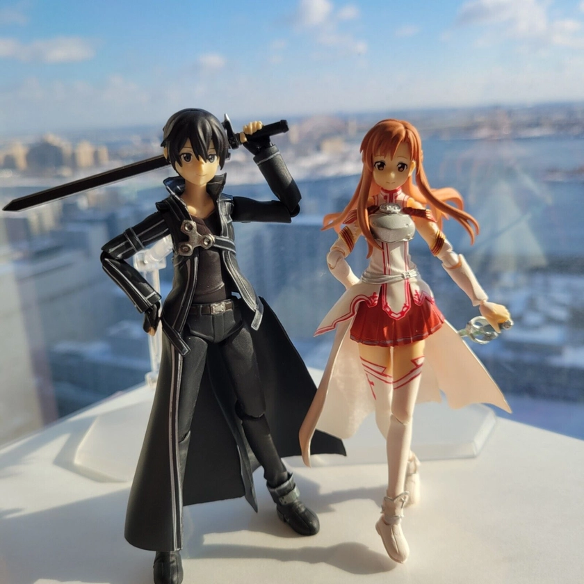 Sword Art Online 6" Kirito and Asuna Two Figure Statues Full Collection Anime