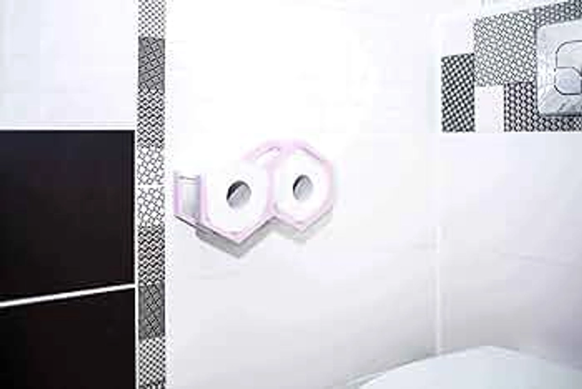 Bathroom Decor Towel Paper Shelf Toilet Paper Holder Bathroom Shelf Shelf Decor Wood Toilet Paper Holder for Toilet Paper Mini Honeycomb(Pink)