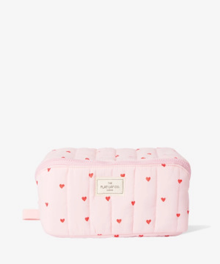 Marshmallow Open Flat Box Bag in Sweet Pink Hearts