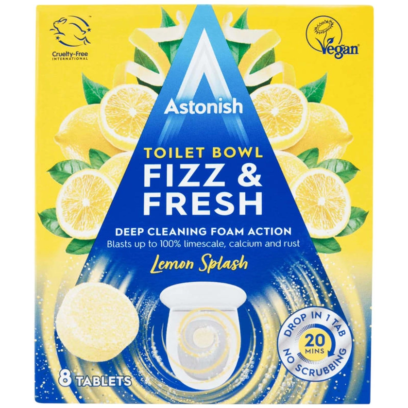 Astonish Toilet Bowl Fizz & Fresh 8pk - Lemon Splash