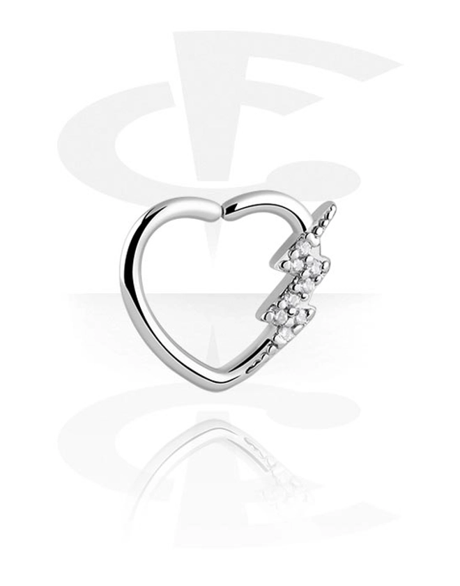 Heart-Shaped Continuous Ring with crystal stones