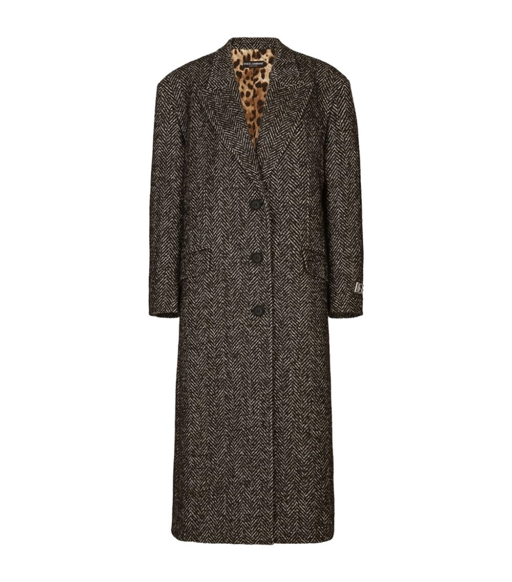 Womens Dolce & Gabbana multi Wool-Blend Herringbone Coat