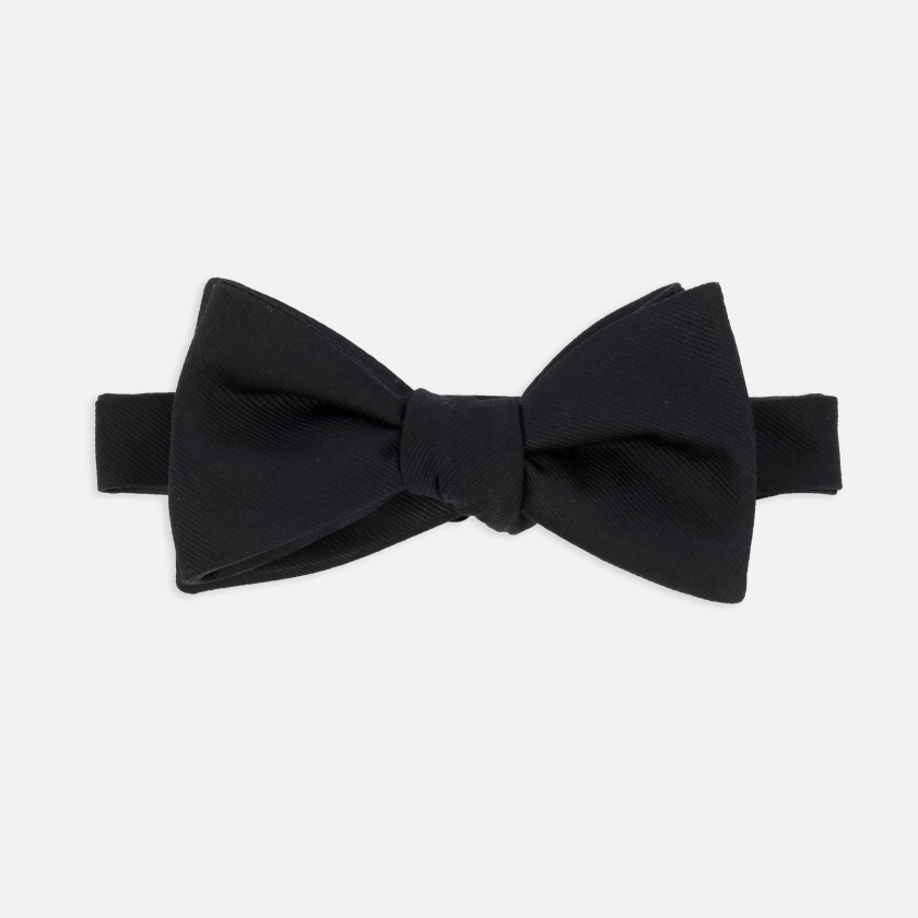 Grosgrain Solid Black Bow Tie | Silk Bow Ties | Tie Bar