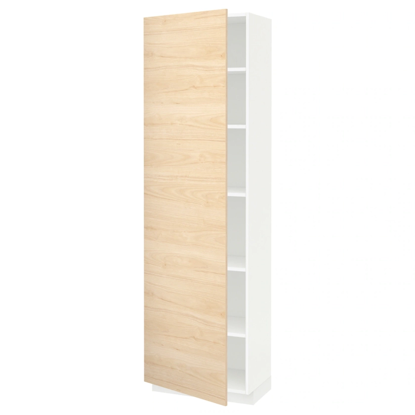 METOD armoire avec tablettes, blanc/Askersund effet frêne clair, 60x37x200 cm - IKEA