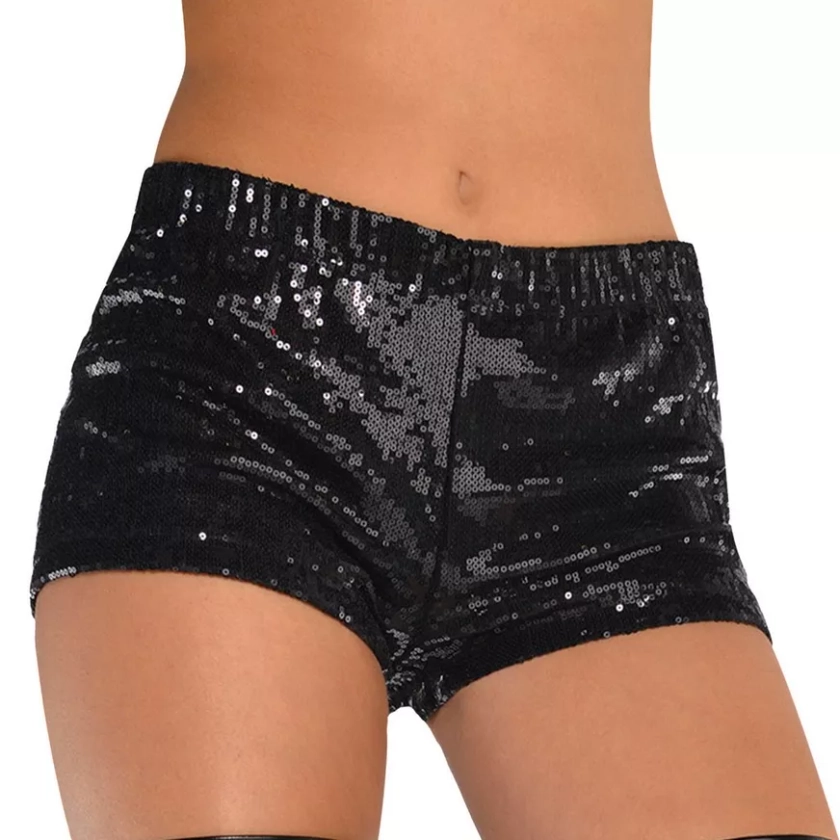 Adult Black Sequin Boyshorts