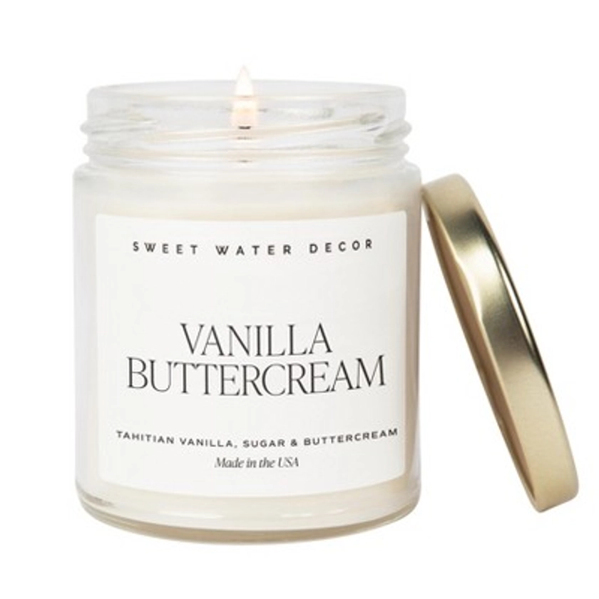 Sweet Water Decor Vanilla Buttercream 9oz Clear Jar Soy Candle