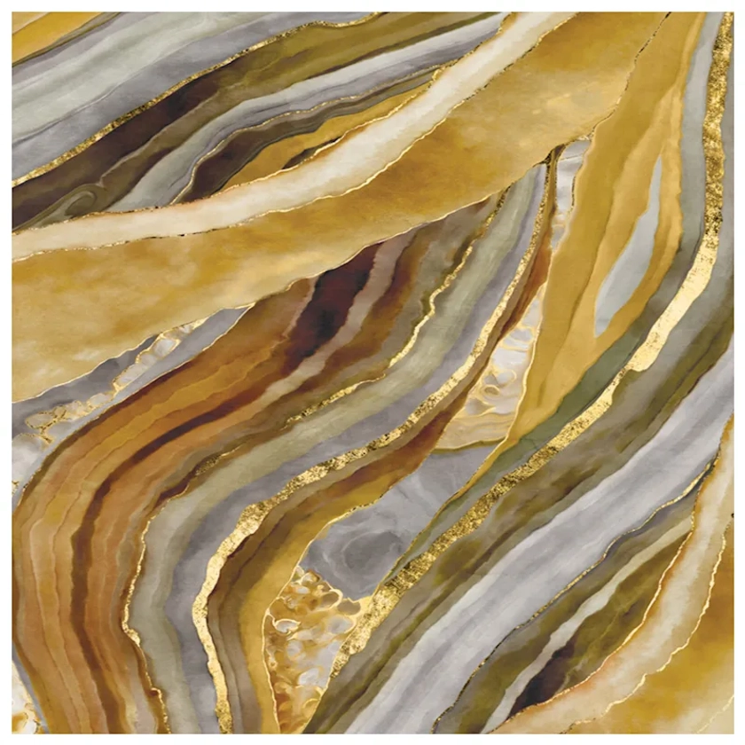 Abstract Gold Wave Canvas Wall Art, 24x36