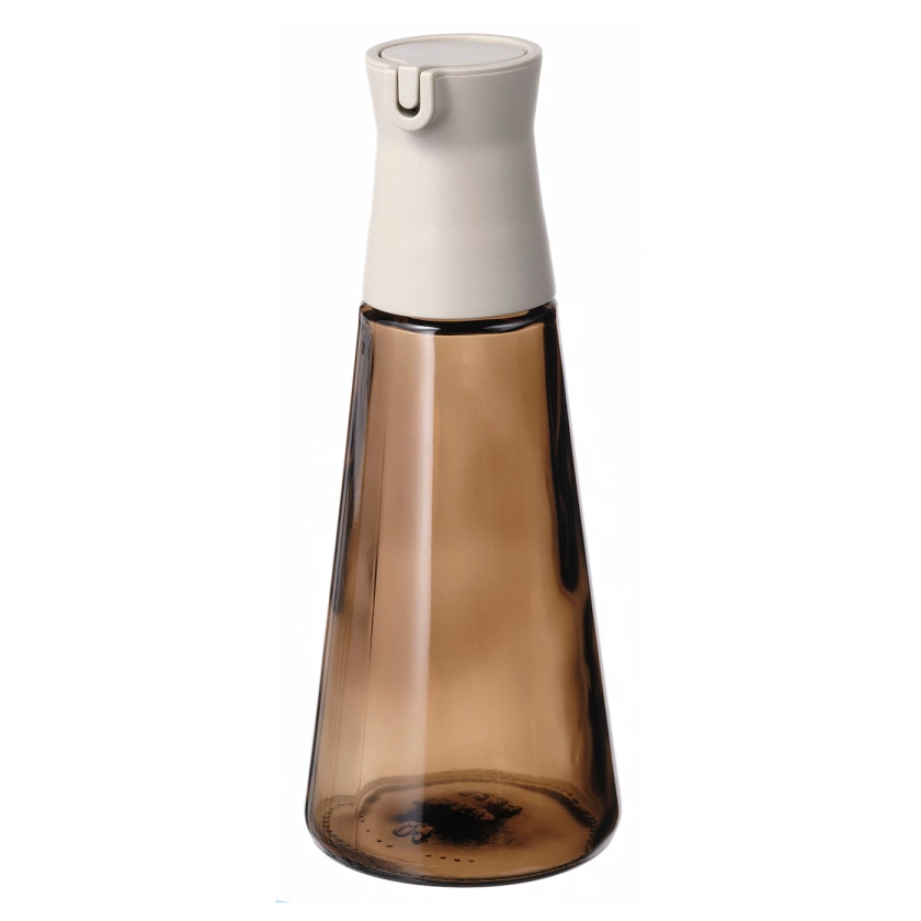 HALVTOM Bottle with pour spout - glass/brown 19 cm (7 ½ ")