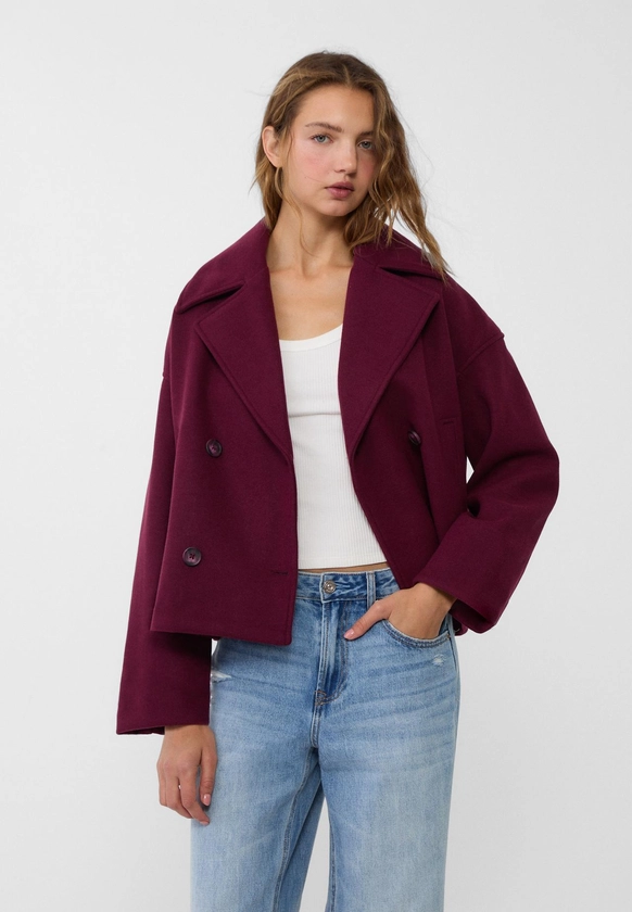 Manteau court croisé - Manteaux et Blousons femme | Stradivarius France