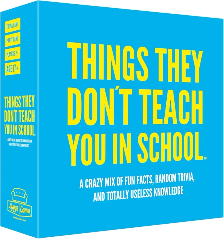 Amazon.com: Hygge Games Things They Don't Teach You in School Party Trivia Game Blue, 1 EA : Toys & Games