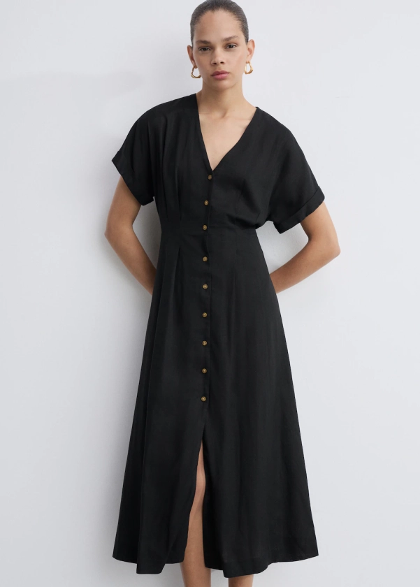 A-line dress with buttons