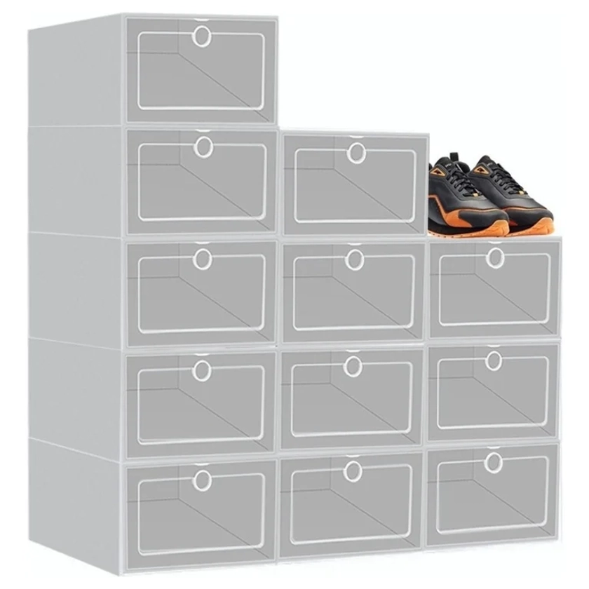 &quot;12 Piezas Cajas Organizador De Zapatos Apilables Gris&quot;