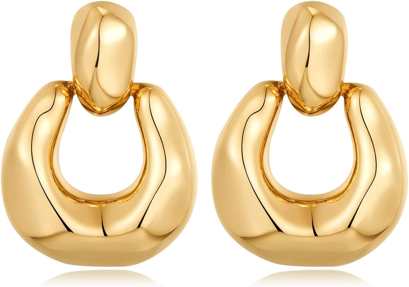 Gold Silver Hoop Dangle Earrings For Women Girls Statement Retro Earrings Multiple Styles Jewelry for Birthday Party Gift