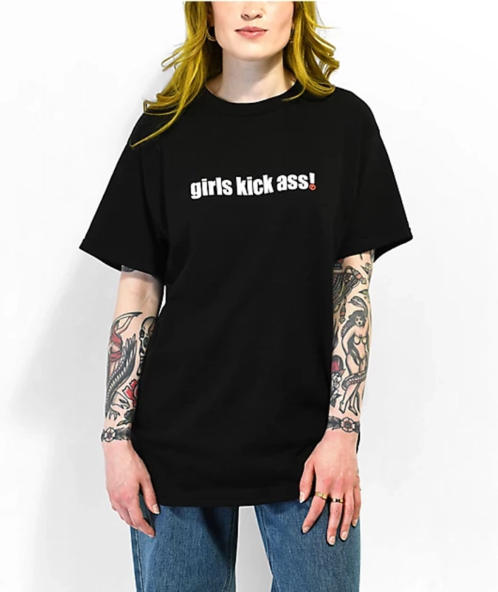 Foundation Girls Kick Ass Black T-Shirt