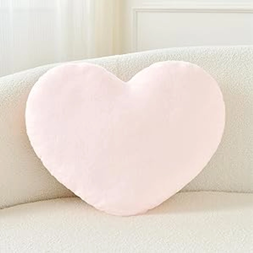 Amazon.com: Petrella Heart Pillow Cute Fuzzy Pillows Throw Pillows for Bed Livingroom Home Decor Cushion Decorative Aesthetic Preppy Pillows Pink2,Small 13"x10" : Home & Kitchen