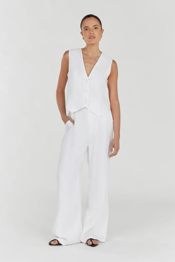 NORAH WHITE LINEN PANT