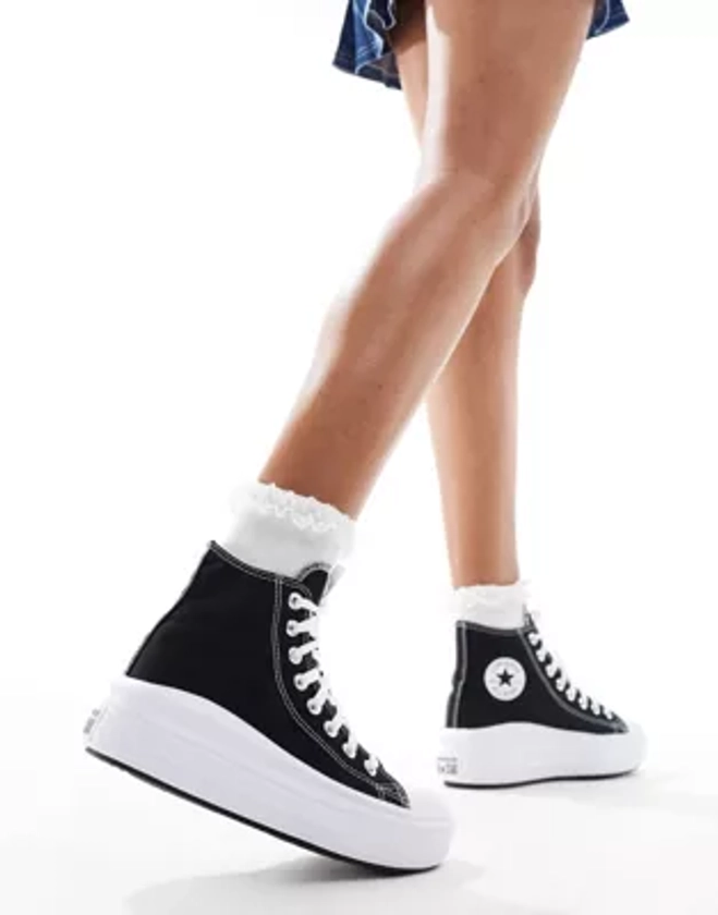 Converse Chuck Taylor All Star Move Hi trainers in black | ASOS