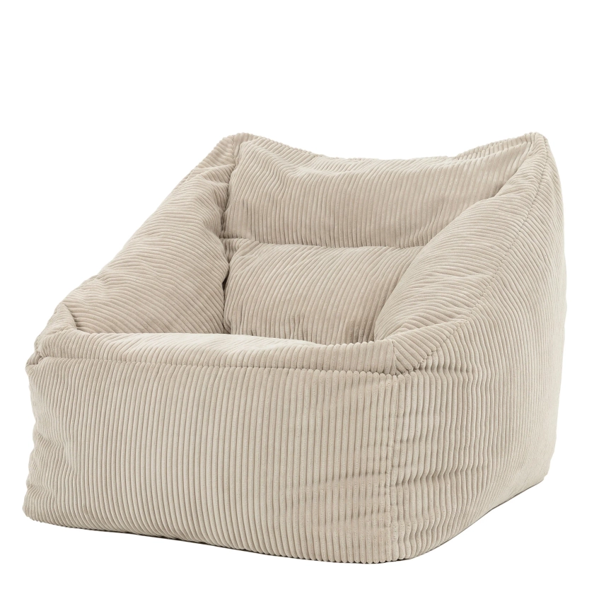 Pouf fauteuil Icon velours côtelé beige galet, salon, chambre, 88x88cm Oeko-Tex® | Leroy Merlin