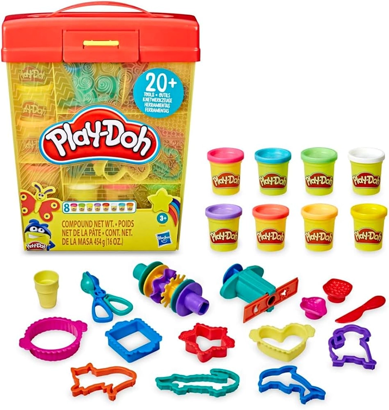 Play-Doh Super Boîte à Accessoires avec 8 Pots de Pâte à Modeler - Jeu Éducatif pour Enfants de 3 Ans et Plus : Amazon.fr: Autres