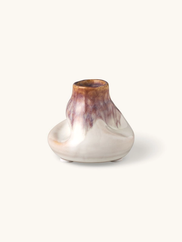 Vase | Stoneware. Ø6 x 5.5 cm. | Off White, Rose