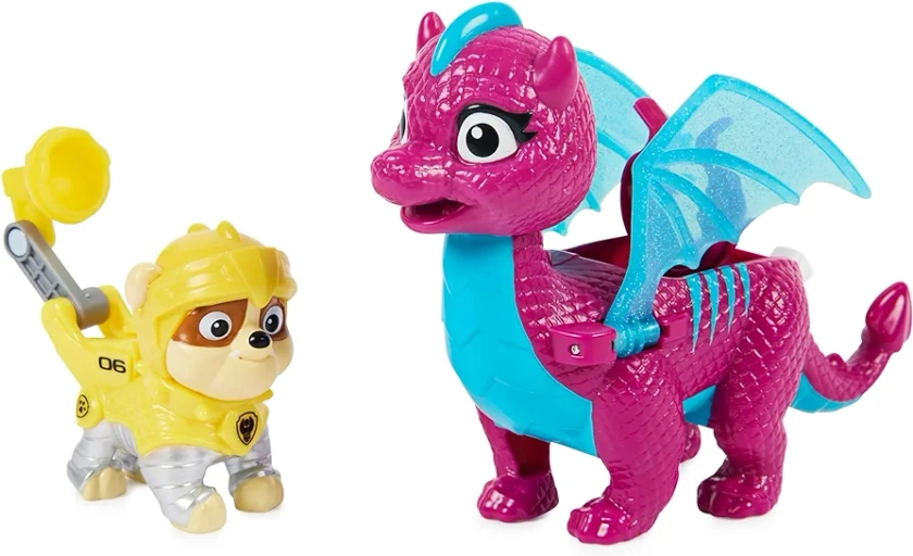 Paw Patrol, Rescue Knights Rubble and Dragon Blizzie Action Figures Set, Kids’ Toys for Ages 3 and up