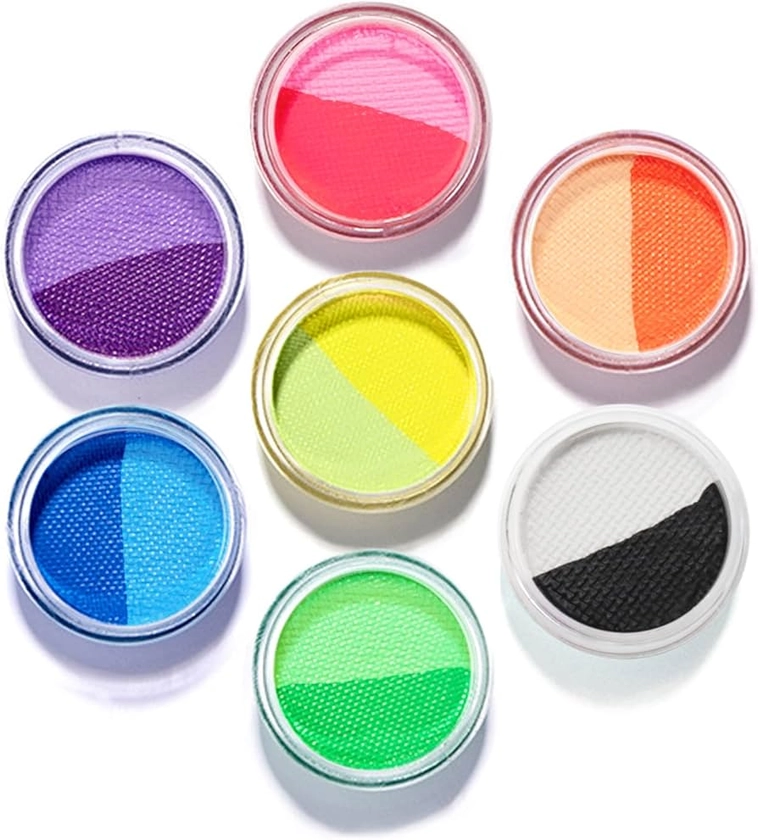 Amazon.com : Water Activated Split Cake Eyeliner, UV Blacklight Glow Fluorescent Paint, Onmay 14 Bright Color Retro Graphic Hydra Eye Liner, Body Face Paint, Halloween Makeup (14color) : Beauty & Personal Care