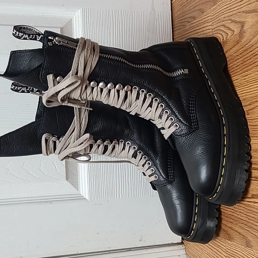 RARE Dr Martens 1918 Rick Owens RO Platform 18-eye Zipper boots