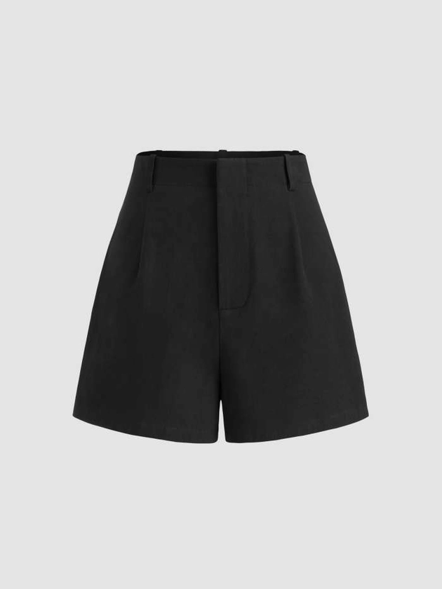 100% Cotton Woven High Rise Solid Shorts