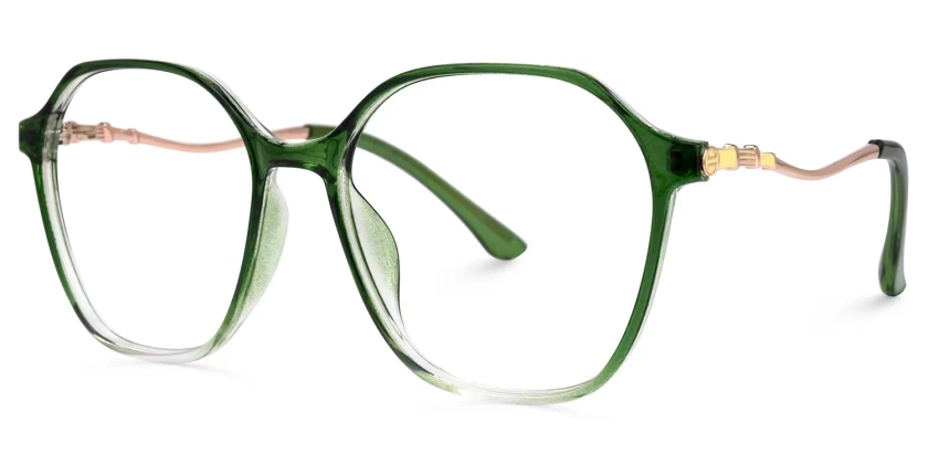 Lekesha Geometric Green Glasses