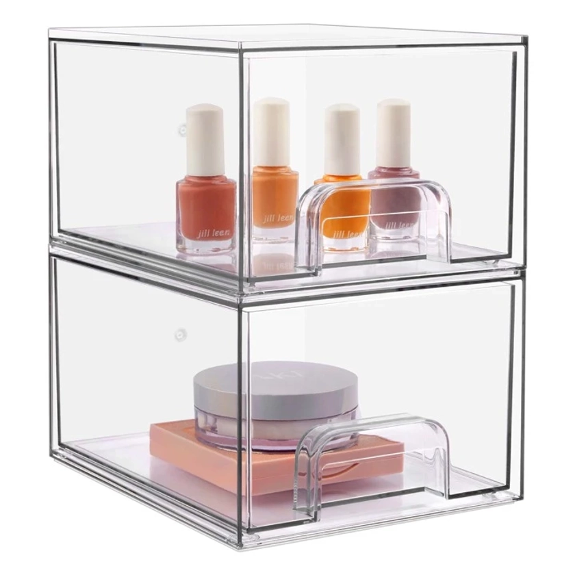 Vtopmart 2 Pack Stackable Makeup Organizer Storage Drawers, 4.4 Tall Acrylic Bathroom Organizers, Clear Plastic Storage Bins For Vanity, Undersink, Kitchen Cabinets, Pantry Organization And Storage | SHEIN USA