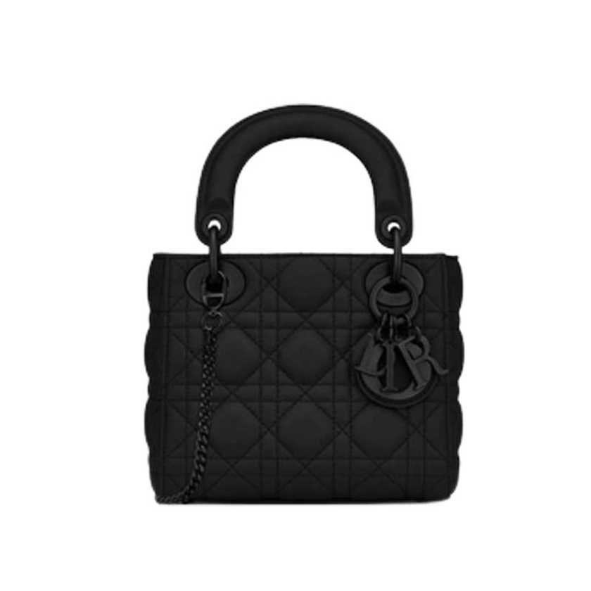 Mini Lady Dior Bag Black Ultramatte Cannage