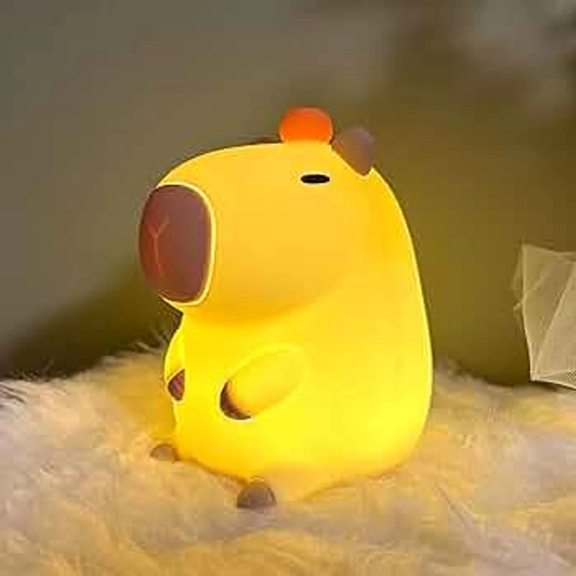 Capybara Night Light，Cute Capybara Gifts for Kids, Nursery Night Lamp,Silicone LED Touch Night Light，Kids Bedroom Decor as Birthday Gifts for Boys Girls