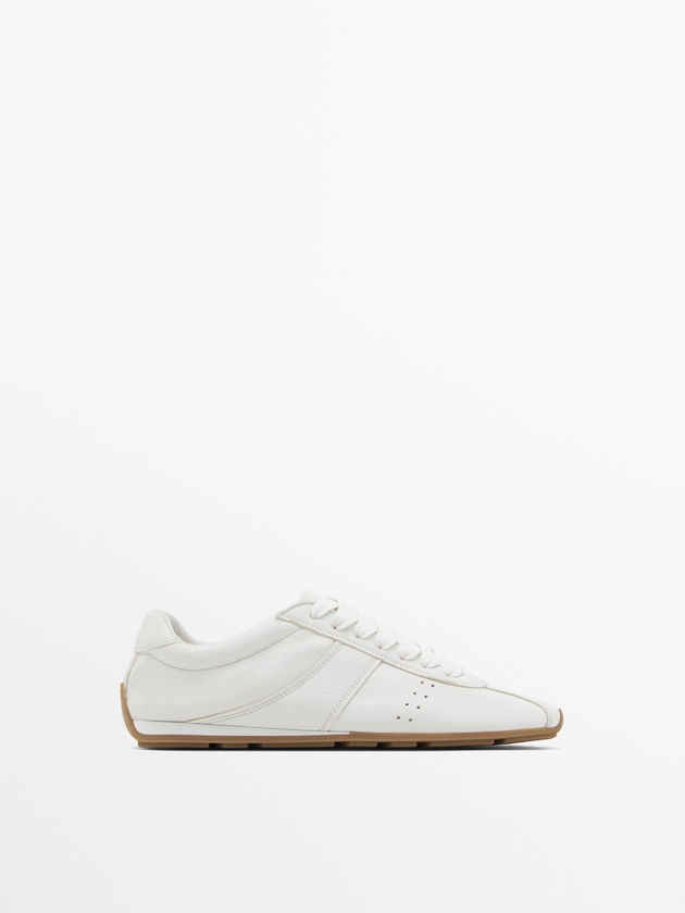 Soft trainers with flap detail · White · Shoes | Massimo Dutti