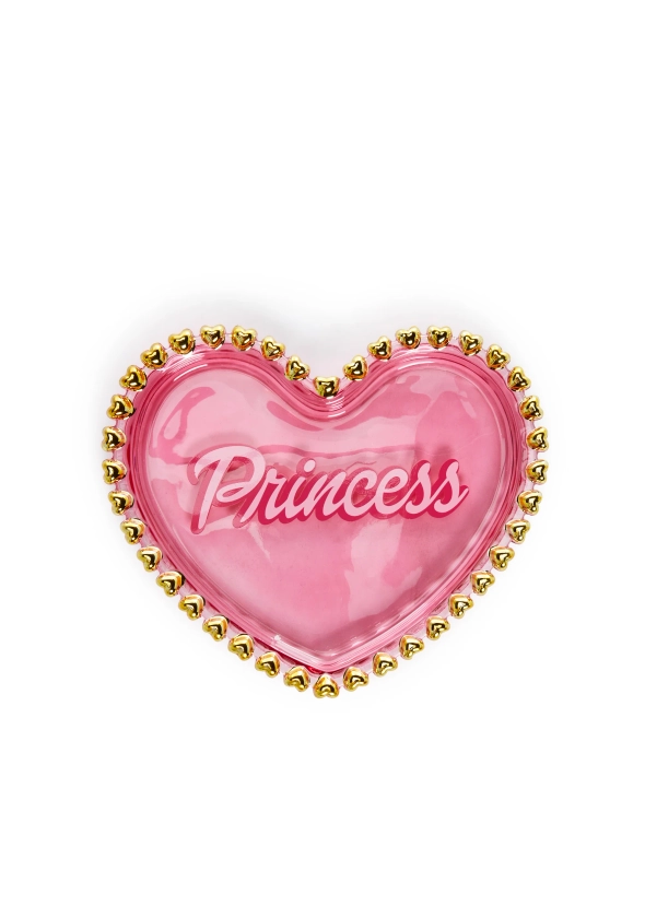 Dolls Home Princess Heart Shaped Trinket Ashtray Dish - Pink
