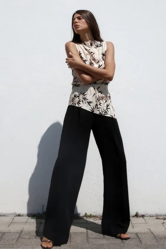 HIGH WAIST WIDE LEG PANTS