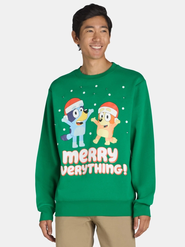 Bluey Men's Merry Everything Graphic Sweatshirt, Sizes XS-3XL - Walmart.com