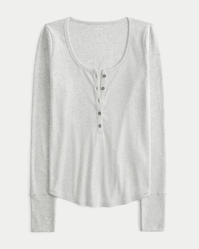 Femmes Col boutonné long en coton mélangé | Femmes New Arrivals | HollisterCo.com